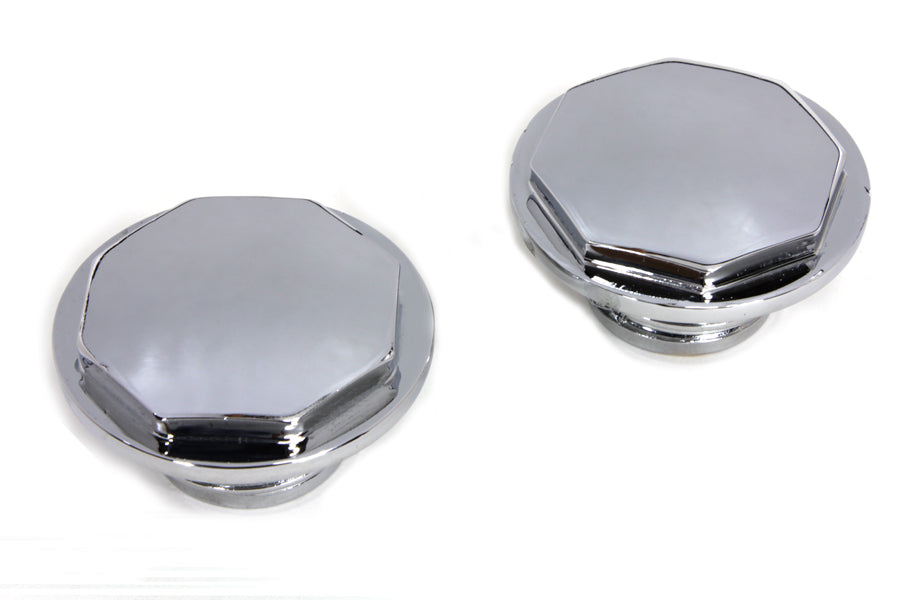 Chrome Button Head Hexagon Vented and Non-Vented Gas Cap Set