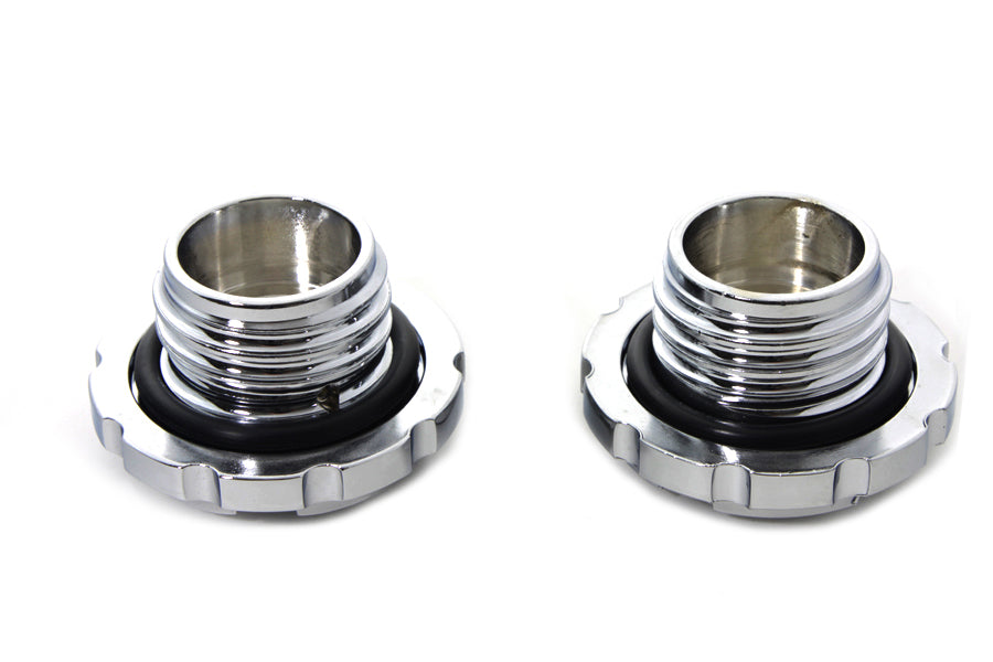Chrome Techno Style Vented and Non-Vented Gas Cap Set