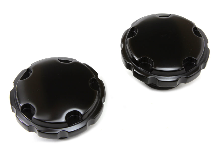 Black Techno Style Vented and Non-Vented Gas Cap Set