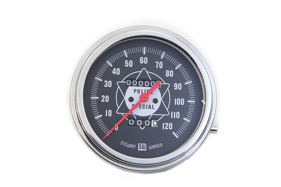 Police Speedometer With Red Needle
