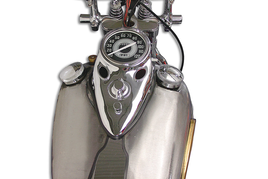 Chrome Cateye Dash Panel Kit with 2:1 Ratio Speedometer