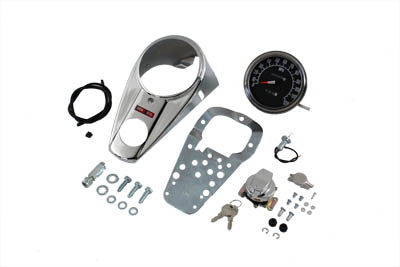 Chrome Two Light Dash Panel Kit with 1:1 Ratio Speedometer