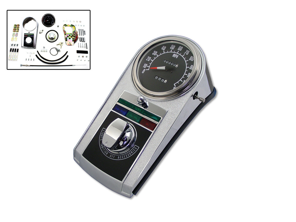 Chrome Cast Dash Panel Kit with 2:1 Ratio Speedometer