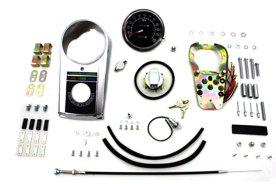 Chrome Cast Dash Panel Kit with 2:1 Ratio Speedometer