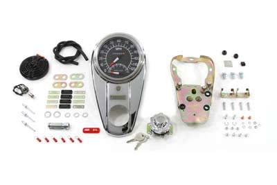 Chrome Two Light Dash Panel Kit with 1:1 Ratio Speedometer