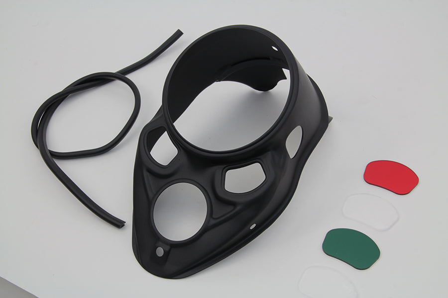 Black Skull Dash Panel with Red Lens