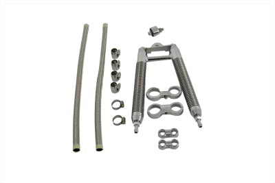 Dual Tube Oil Cooler Kit Chrome
