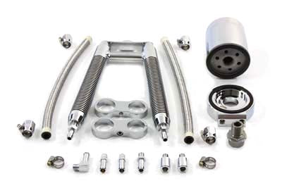 Dual Tube Vertical Style Oil Cooler Kit