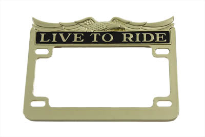 License Plate Frame Gold Inlay