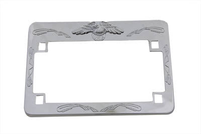 License Plate Frame Chrome Eagle Design