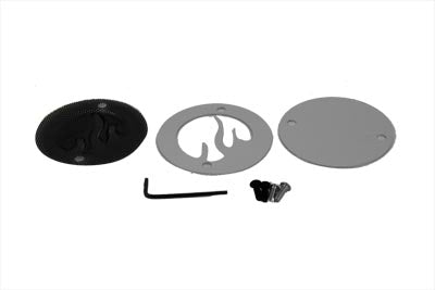 Black Mesh Flame Chrome Ignition System Cover