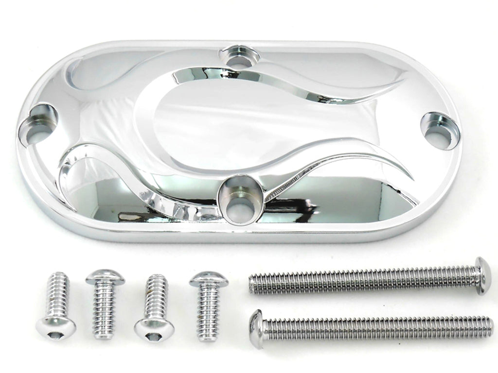 Chrome Inspection Cover with Chrome Flame
