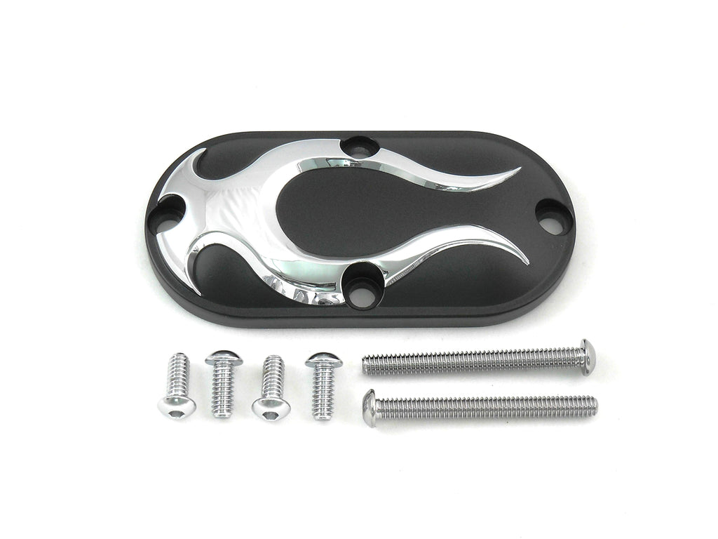 Black Inspection Cover with Chrome Flame