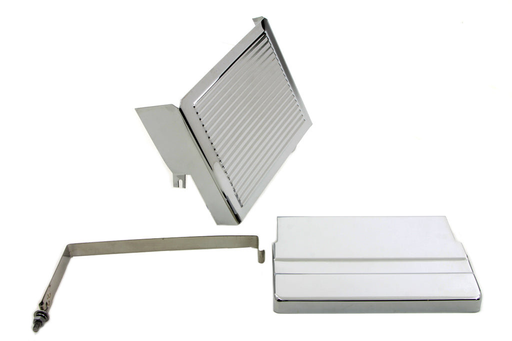 Chrome Ribbed Battery Cover Kit