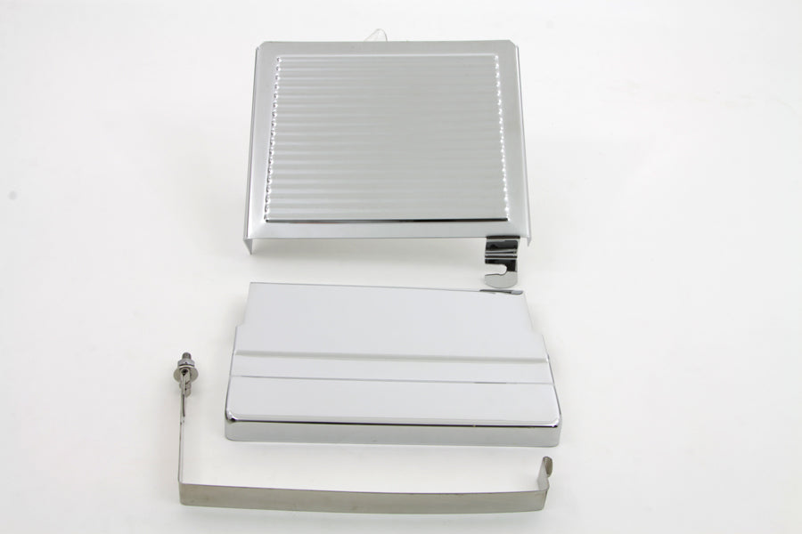 Chrome Ribbed Battery Cover Kit