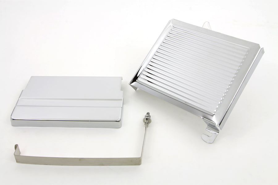 Chrome Ribbed Battery Cover Kit