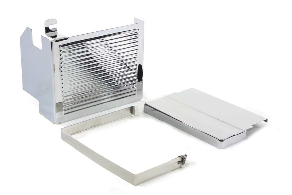 Chrome Ribbed Battery Cover Kit
