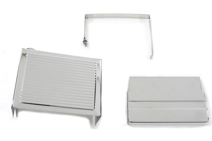 Chrome Ribbed Battery Cover Kit