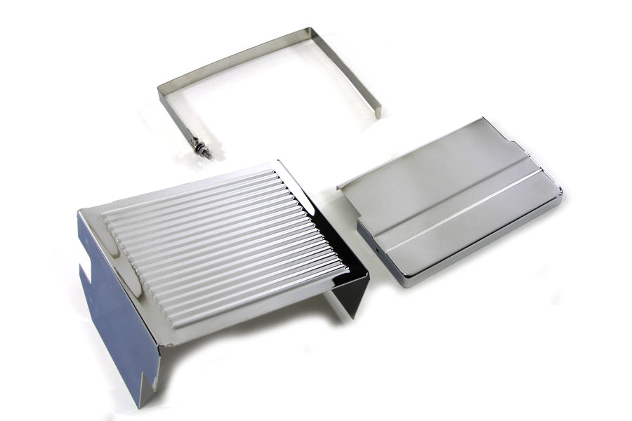 Chrome Ribbed Battery Cover Kit