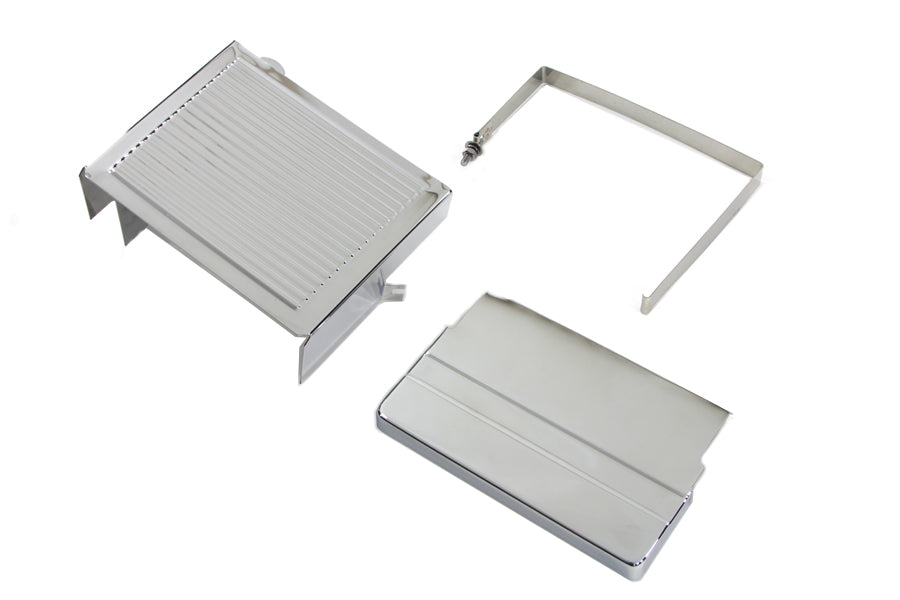 Chrome Ribbed Battery Cover Kit
