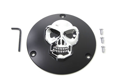 Black Derby Cover with Chrome Skull