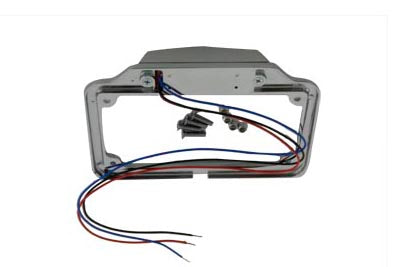 License Plate Frame Chrome Billet with LED Red Top Lamp