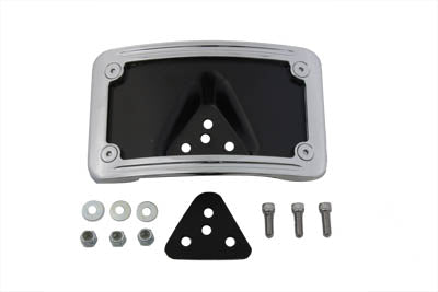 License Plate Bracket Curved Laydown Style Chrome Billet