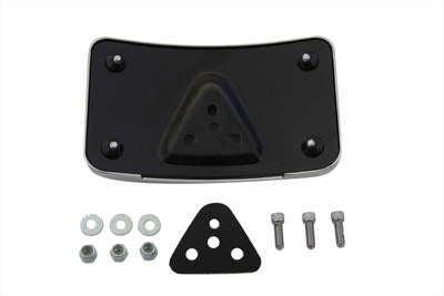 License Plate Bracket Curved Laydown Style Chrome Billet