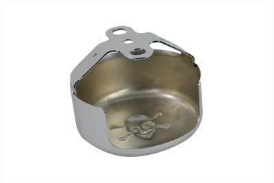 Skull Round Horn Cover Chrome