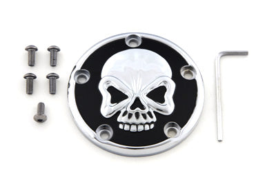 Skull Design 5 Hole Ignition System Cover Chrome
