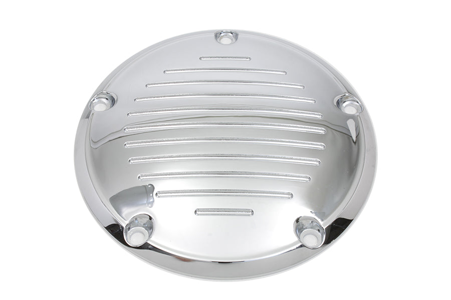Chrome Grooved 5-Hole Derby Cover