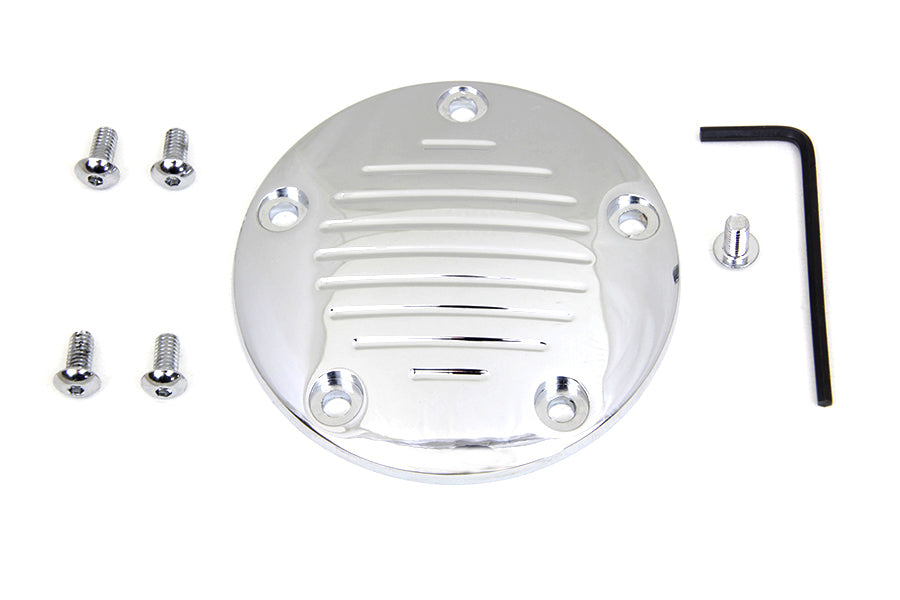 Grooved Ignition System Cover 5-Hole Chrome