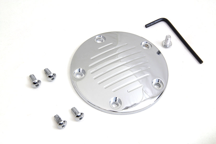 Grooved Ignition System Cover 5-Hole Chrome
