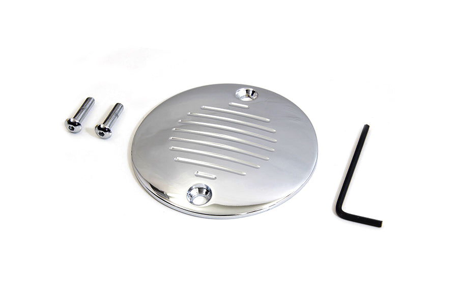 Grooved Ignition System Cover 2-Hole Chrome
