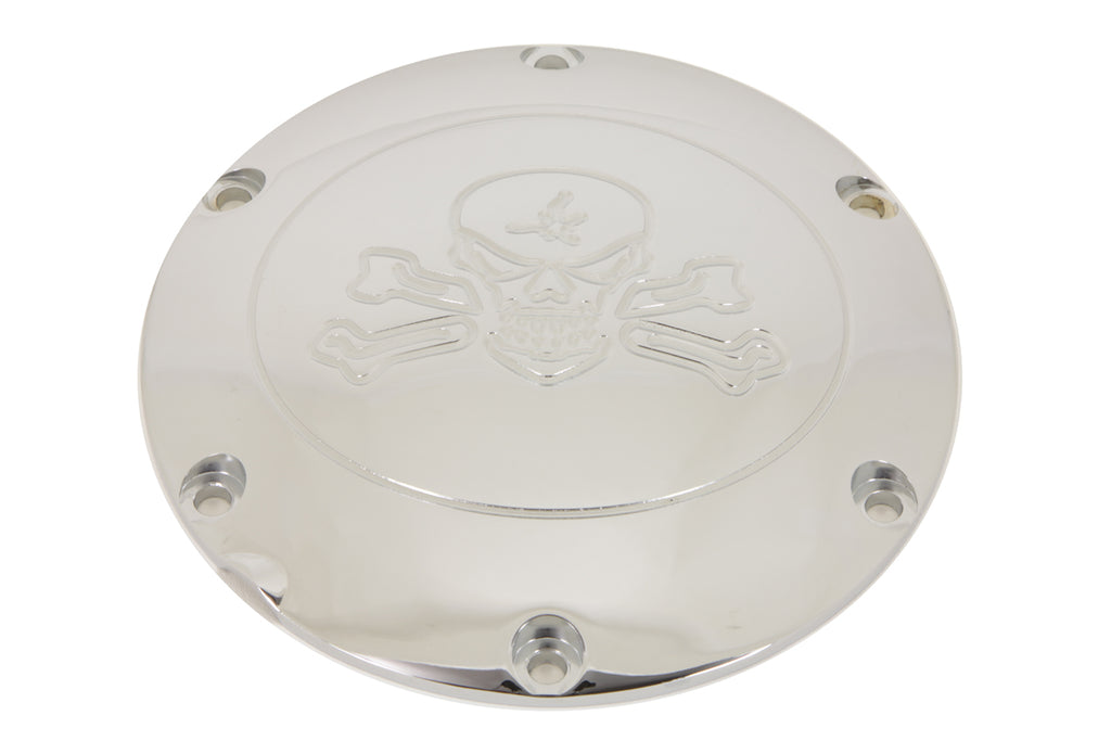 Skull with Cross Bones Derby Cover Chrome