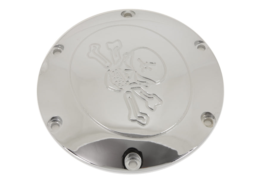 Skull with Cross Bones Derby Cover Chrome