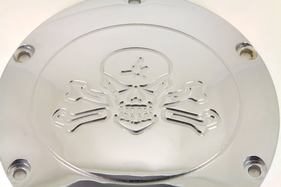 Skull with Cross Bones Derby Cover Chrome