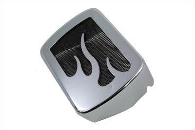 Chrome Coil Cover with Flame Accent