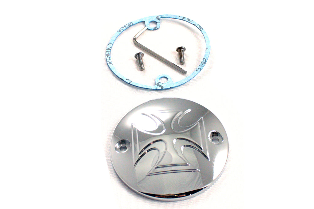 Chrome Raised 2-Hole Maltese Ignition System Cover