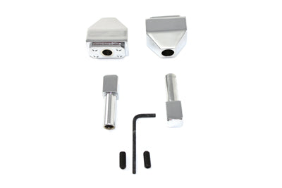 Chrome Rear Axle Adjuster Cap Set Pyramid Style