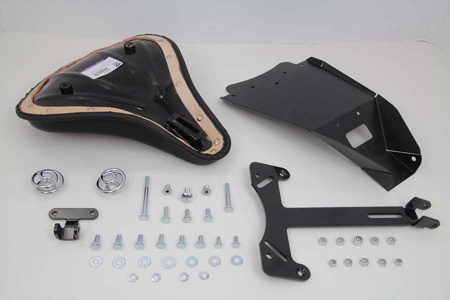Black Leather Solo Seat and Mount Kit