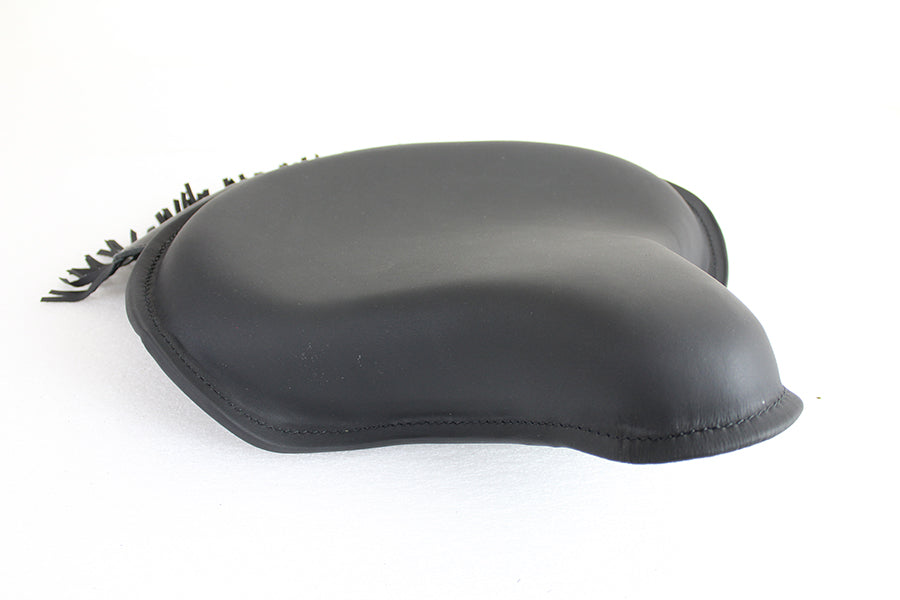 Black Leather Solo Seat With Fringe Skirt