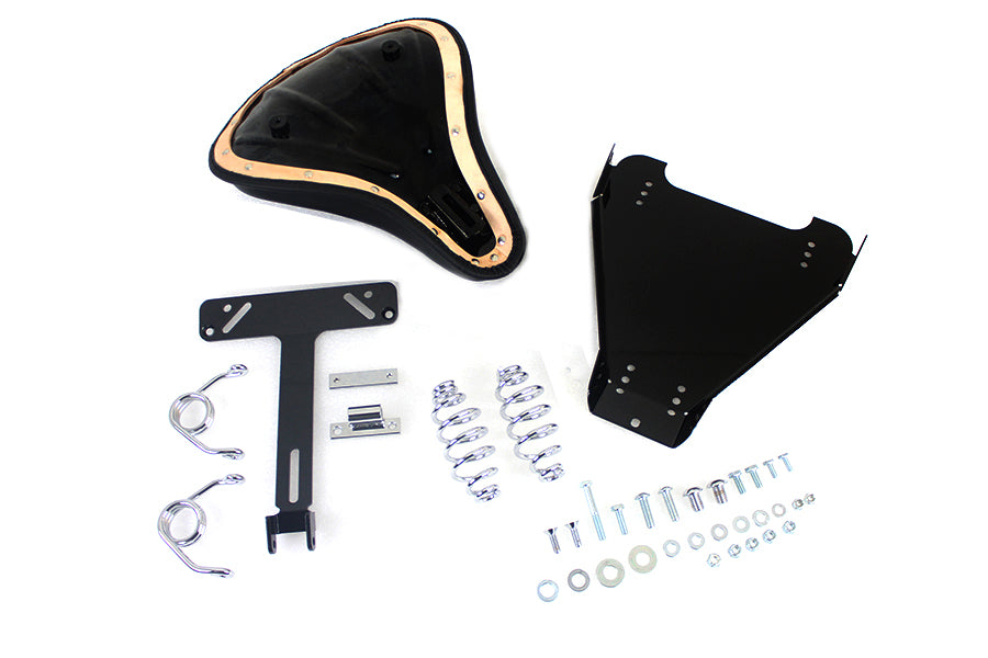 Black Leather Solo Seat With Mount Kit