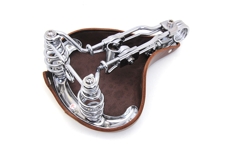 Double Steel Saddle Solo Seat Honey Brown