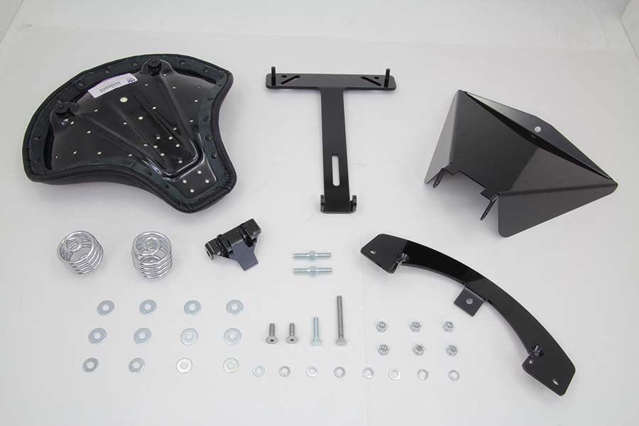 Black Leather Solo Seat With Mount Kit