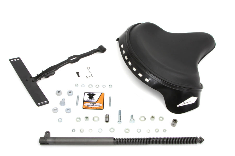 Black Leather Deluxe Solo Seat Kit