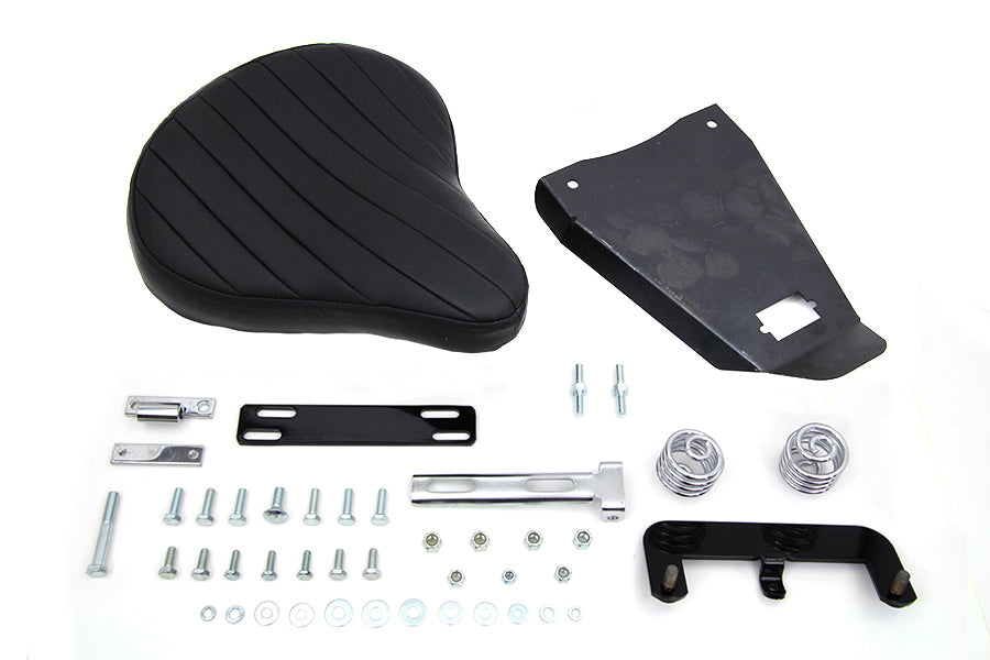 Black Leather Solo Seat With Mount Kit