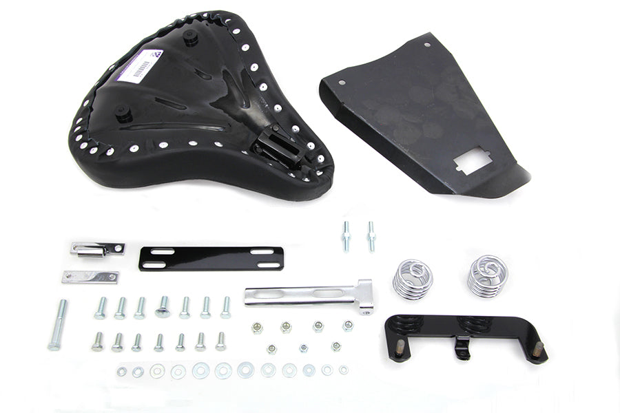 Black Leather Solo Seat With Mount Kit