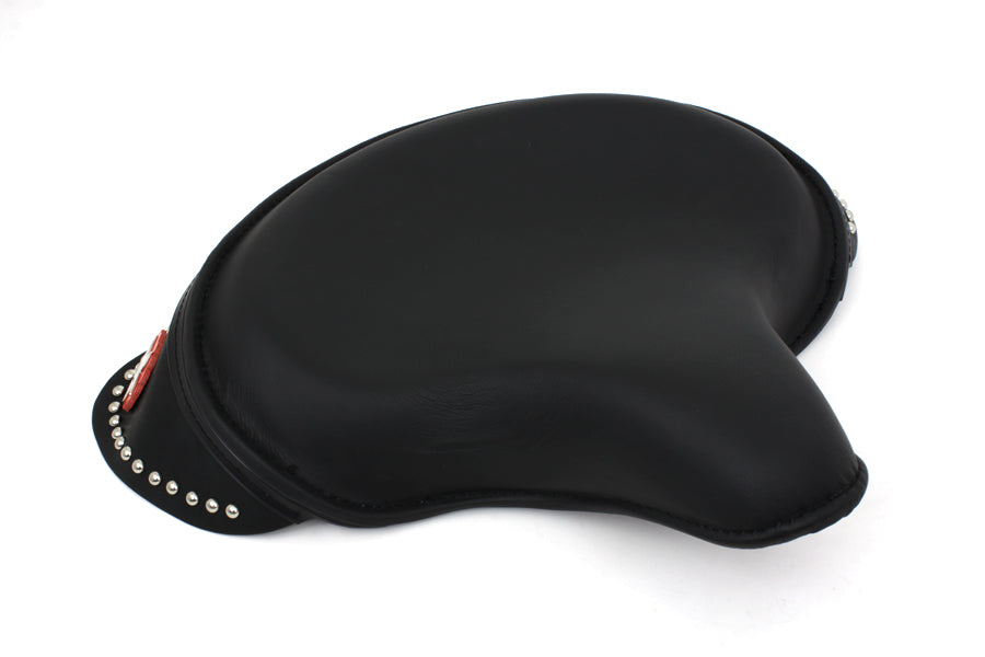Black Leather Solo Seat with Skirt
