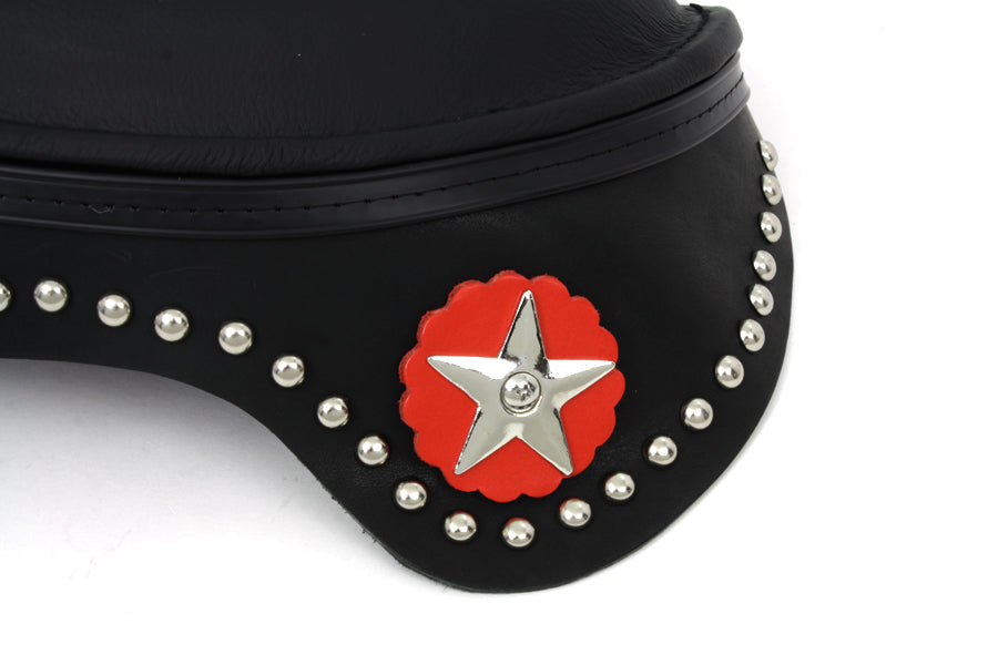 Black Leather Solo Seat with Skirt
